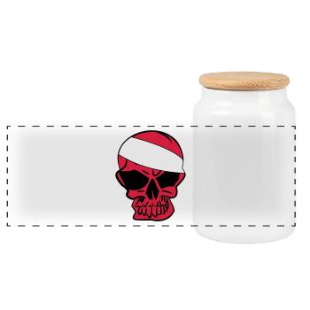 Anarcho Skull Anarchy anarchy - Panoramic Cookie Jar with Wooden Lid - white - Front