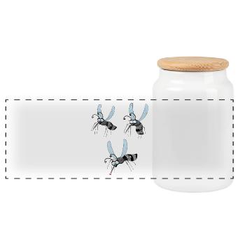 mosqui 20 - Panorama Keksdose mit Holzdeckel - Weiß - Vorne