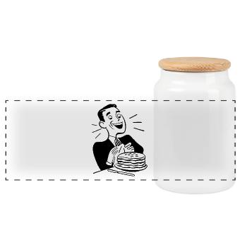 pancake pancakes crepes breakfast breakfast6 - Panoramic Cookie Jar with Wooden Lid - white - Front
