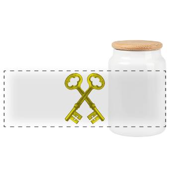 Key Gold - Panorama Keksdose mit Holzdeckel - Weiß - Vorne