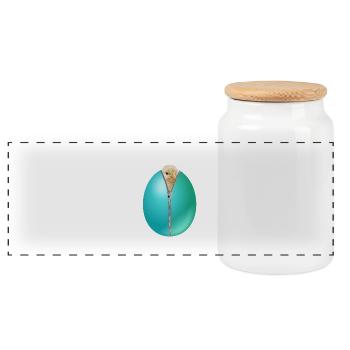 Chick Zip Easter Egg cadeau - Boîte à biscuits avec couvercle en bois - blanc - Devant