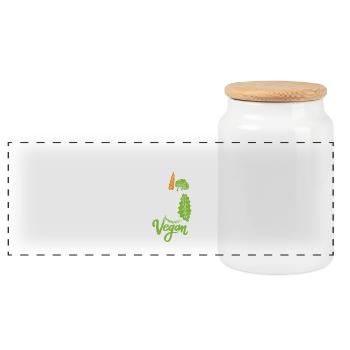 Magical Vegan - Panoramic Cookie Jar with Wooden Lid - white - Front
