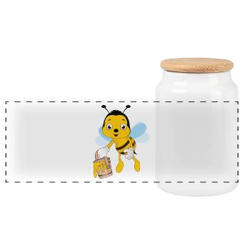 miel abeille apiculteur rucher abeille - Boîte à biscuits avec couvercle en bois - blanc - Devant