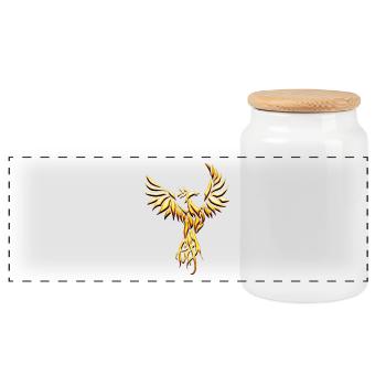 goldphoenix - Panoramic Cookie Jar with Wooden Lid - white - Front