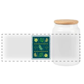 Mather Nature 🐢 - Panoramic Cookie Jar with Wooden Lid - white - Front