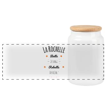 La Rochelle, Belle et Rebelle ! - Boîte à biscuits avec couvercle en bois - blanc - Devant