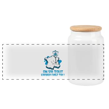 WE ARE ALL CASSER AT HOME - Panoramic Cookie Jar with Wooden Lid - white - Front