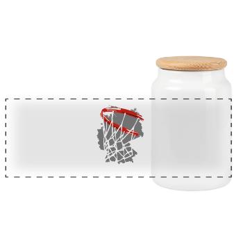 Basketball Allemagne - Boîte à biscuits avec couvercle en bois - blanc - Devant