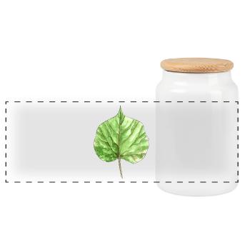 Lindenblatt - Panoramic Cookie Jar with Wooden Lid - white - Front