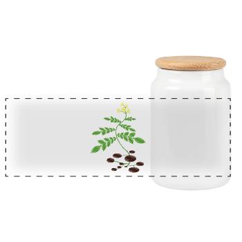 Vegan vegetarian animal welfare gift idea - Panoramic Cookie Jar with Wooden Lid - white - Front