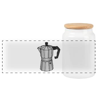 Cafetiere expresso - Boîte à biscuits avec couvercle en bois - blanc - Devant