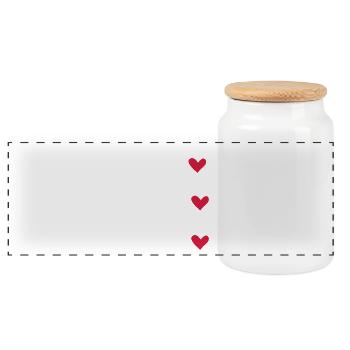femme - Boîte à biscuits avec couvercle en bois - blanc - Devant