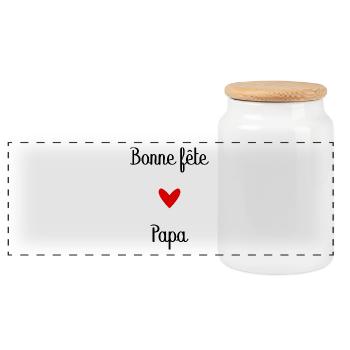 BONNE FÊTE PAPA. PAPA. FÊTE DES PÈRES. BONNE FÊTE - Boîte à biscuits avec couvercle en bois - blanc - Devant