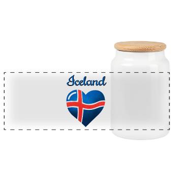 Le drapeau de l’Islande - Boîte à biscuits avec couvercle en bois - blanc - Devant