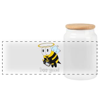 bee good - Panorama Keksdose mit Holzdeckel - Weiß - Vorne