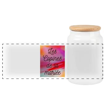 JUST MARRIED,VIVE LES MARIES,EVJF,SAINT VALENTIN - Boîte à biscuits avec couvercle en bois - blanc - Devant