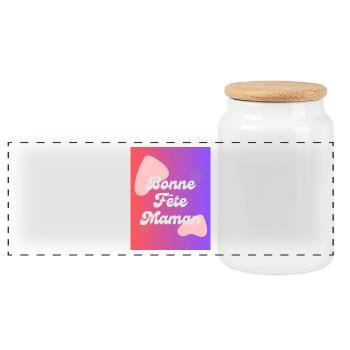 MAMAN,FÊTE DES MÈRES,BONNE FÊTE MAMAN - Boîte à biscuits avec couvercle en bois - blanc - Devant