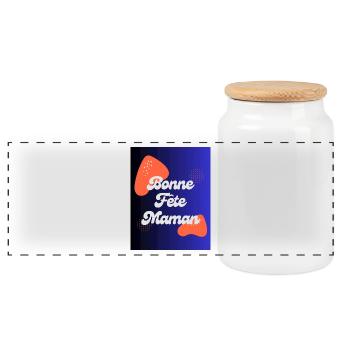 FÊTE DES MÈRES,BONNE FÊTE MAMAN,MAMAN,MAMIE - Boîte à biscuits avec couvercle en bois - blanc - Devant