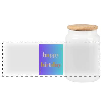 ALLES GUTE ZUM GEBURTSTAG!. ALLES GUTE ZUM GEBURTSTAG!. JAHRESTAG. - Panorama Keksdose mit Holzdeckel - Weiß - Vorne