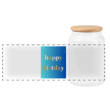 ALLES GUTE ZUM GEBURTSTAG!. ALLES GUTE ZUM GEBURTSTAG!. JAHRESTAG. - Panorama Keksdose mit Holzdeckel - Weiß - Vorne