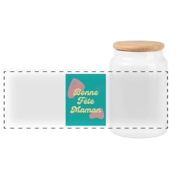 FÊTE DES MÈRES. BONNE FÊTE MAMAN. MAMAN. JE T'AIME - Boîte à biscuits avec couvercle en bois - blanc - Devant