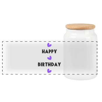 ALLES GUTE ZUM GEBURTSTAG!. ALLES GUTE ZUM GEBURTSTAG!. JAHRESTAG. - Panorama Keksdose mit Holzdeckel - Weiß - Vorne