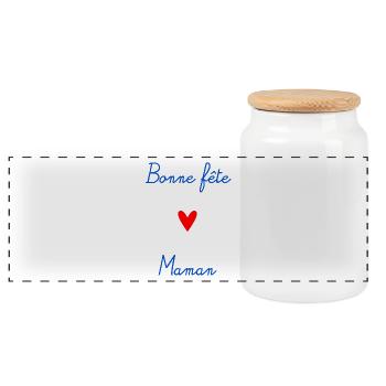 FÊTE DES MÈRES. BONNE FÊTE MAMAN. MAMAN. JE T'AIME - Boîte à biscuits avec couvercle en bois - blanc - Devant