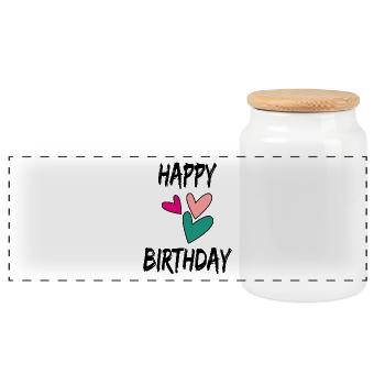 ALLES GUTE ZUM GEBURTSTAG. ALLES GUTE ZUM GEBURTSTAG. JAHRESTAG. - Panorama Keksdose mit Holzdeckel - Weiß - Vorne