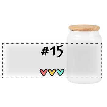 15. 15 ANS. 15e ANNIVERSAIRE. ANNIVERSAIRE 15 ANS. - Boîte à biscuits avec couvercle en bois - blanc - Devant