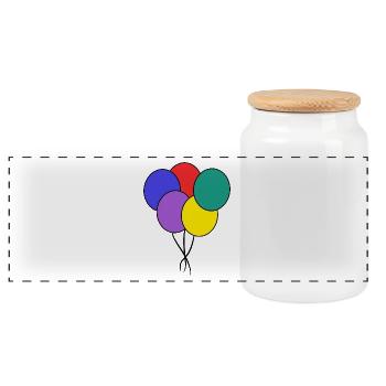 ANNIVERSAIRE. HAPPY BIRTHDAY. JOYEUX ANNIVERSAIRE. - Boîte à biscuits avec couvercle en bois - blanc - Devant