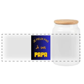 I CAN'T I'M A DAD - Panoramic Cookie Jar with Wooden Lid - white - Front