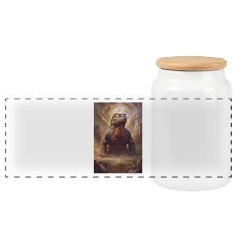 Dirawong Australie Mythologie Cadeau - Boîte à biscuits avec couvercle en bois - blanc - Devant