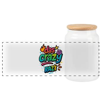 The Crazy Razy Color Bang - Panoramic Cookie Jar with Wooden Lid - white - Front