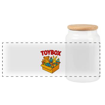 Coffre à jouets Animaux - Boîte à biscuits avec couvercle en bois - blanc - Devant