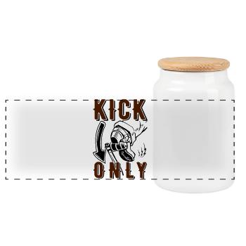Kick only - Panorama Keksdose mit Holzdeckel - Weiß - Vorne