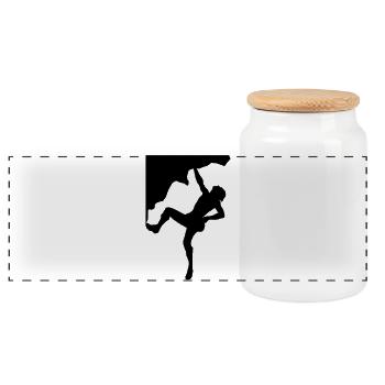Climber transition - Panoramic Cookie Jar with Wooden Lid - white - Front