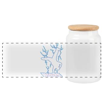 Electric breakdance - Panoramic Cookie Jar with Wooden Lid - white - Front