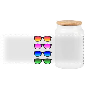 Sunglasses - Panoramic Cookie Jar with Wooden Lid - white - Front