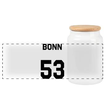 Bonn 53 - Boîte à biscuits avec couvercle en bois - blanc - Devant