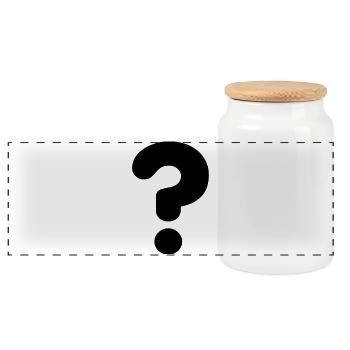 Image question mark # - Panoramic Cookie Jar with Wooden Lid - white - Front