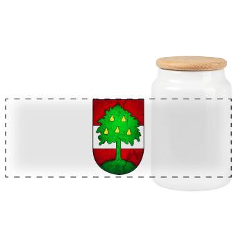 Dornbirn - Autriche - Boîte à biscuits avec couvercle en bois - blanc - Devant