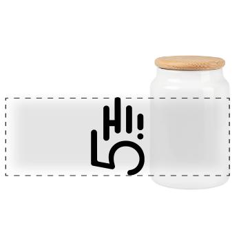 HI5 hi five - Panorama Keksdose mit Holzdeckel - Weiß - Vorne