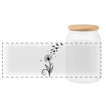 Löwenzahn, Vögel, dandelion, birds - Boîte à biscuits avec couvercle en bois - blanc - Devant