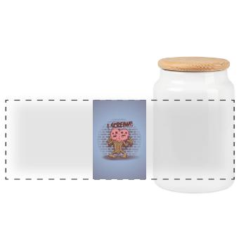 I scream Poster - Panorama Keksdose mit Holzdeckel - Weiß - Vorne