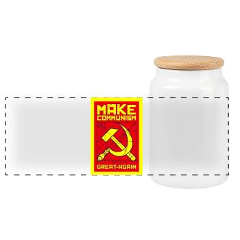 Poster Make communism great again - Panoramic Cookie Jar with Wooden Lid - white - Front