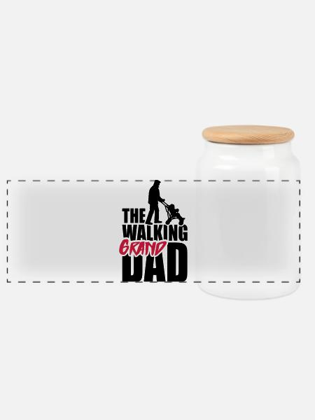 The walking (grand) dad - grandad - Panorama Keksdose mit Holzdeckel - Weiß