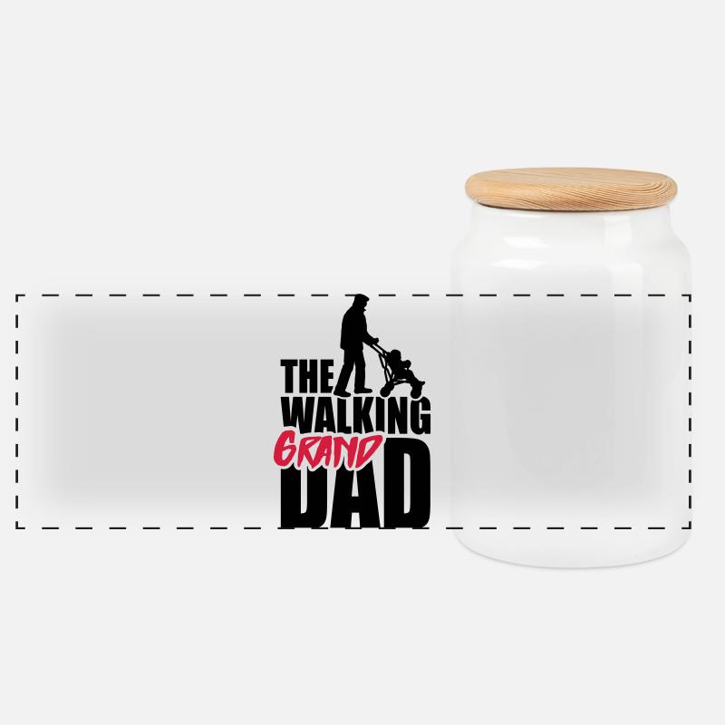 The walking (grand) dad - grandad - Panorama Keksdose mit Holzdeckel - Weiß