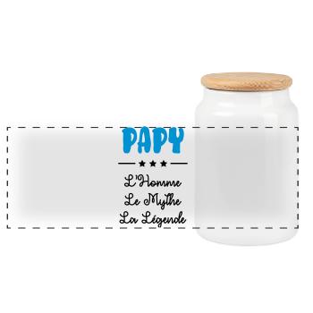 Papy Papi Grand-Père Retraite famille - Boîte à biscuits avec couvercle en bois - blanc - Devant