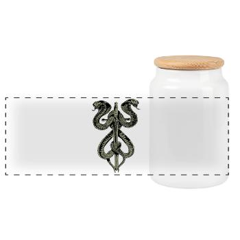 Épée de serpent Gothique Mode Fun Fun - Boîte à biscuits avec couvercle en bois - blanc - Devant