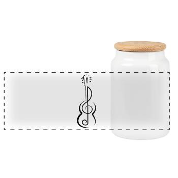 Guitare Musique - Boîte à biscuits avec couvercle en bois - blanc - Devant